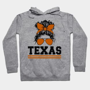 Texas - Messy Hair Bun & Sunglasses Hoodie